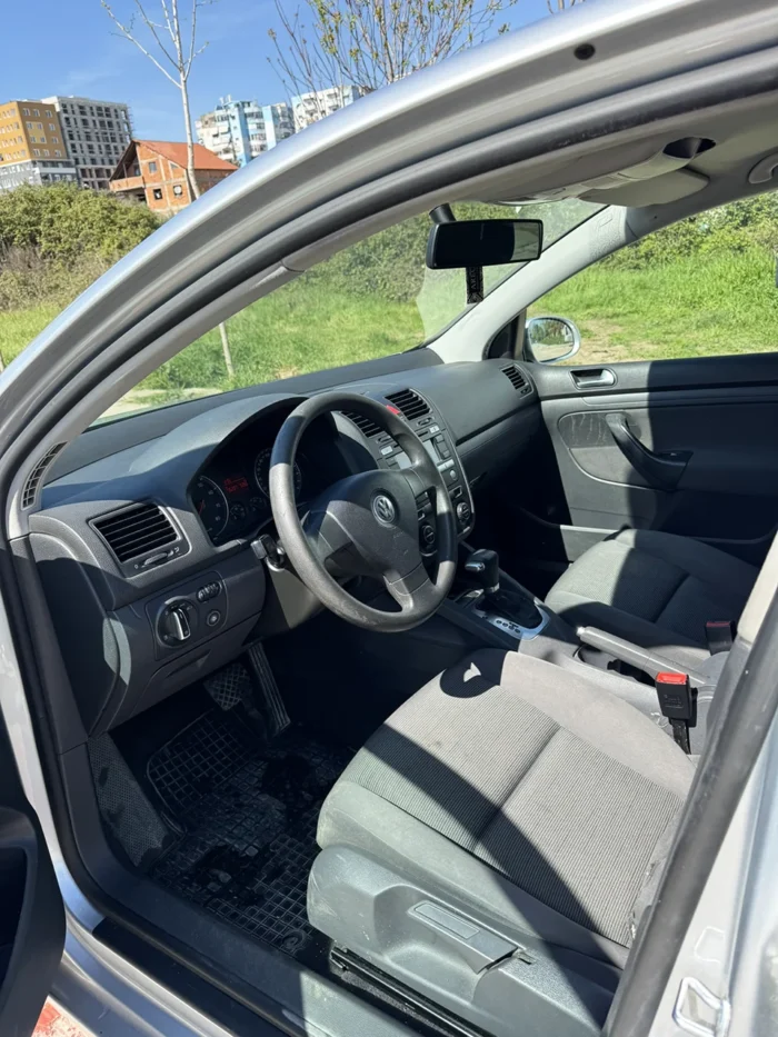 Interior of VW Golf 5 automatic rental car in Albania