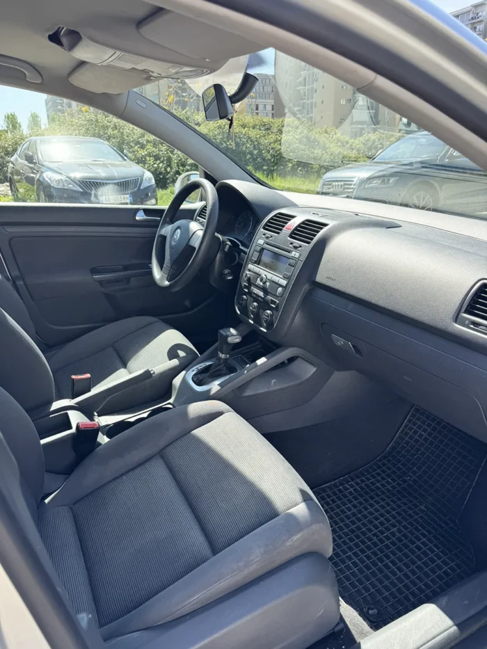 Interior of VW Golf 5 automatic rental car in Tirana Albania