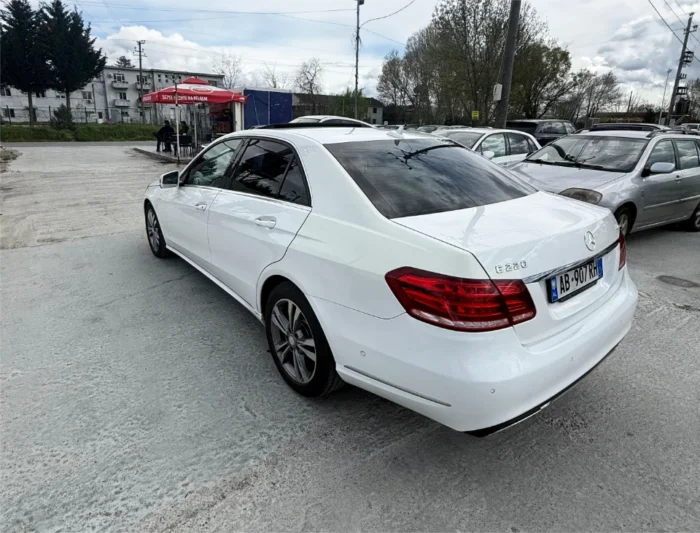 Mercedes E‑Class 2016 2.0 diesel automatic rental car with sunroof and air‑conditioning available in Tirana and at Tirana International Airport Rinas