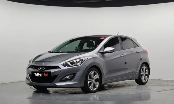 Silver Hyundai i30 1.6 diesel automatic five‑door hatchback parked in a studio, available for car rental in Tirana Albania with TiRental